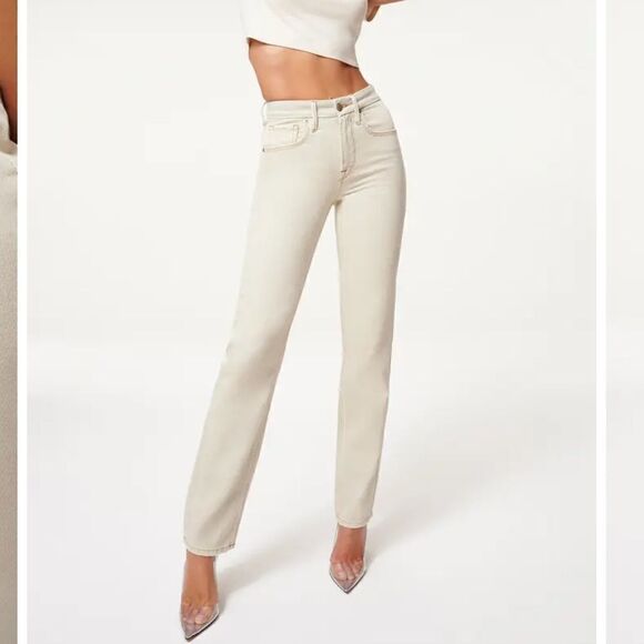 Good American Denim - Good American 90’s Icon Straight Fit Jean Bone *Flaw